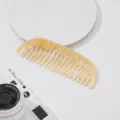 Minimalist tortoise shell wide tooth hair comb, retro anti static styling hair accessory for women. - Nude