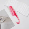 Pink wide tooth hair comb with hook handle, portable antistatic styling comb for daily use. - Red