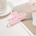 Rosa karierte transparente Haarklammer, süßer großer Hai-Clip für Damenhaare und Styling. - Rosa