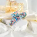Große bunte Azetat Haarklammer, elegante abstrakte Haarspange für Damen Frisurendesign. - Meliertes Blau