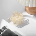 Elegante Acetat-Haarklammer mit Perlen- und Goldrand für Damen, stilvoller Haarschmuck - Gebrochenes Weiß