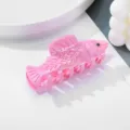 Rosa Acetat Haarklammer, süße Fischform Haarkreuzklammer für Damen Haarstyling im Alltag. - Rosa