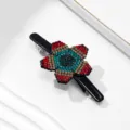 Elegante Strass Acetat Haarklammer für Damen, farbige Kristall Blumen Frühlingsspange Haarspange. - Blume Federclip