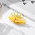 Molla per capelli in acetato corallo giallo da donna, elegante artiglio per capelli stile mare. - Giallo