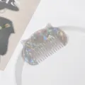 Acetat Haarkamm irisierend Katzenohr Styling Werkzeug asthetische Haarspange Alltag - Spacegrau