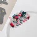 Colorful acetate hair comb stylish marble pattern hair accessory for daily styling. - Multicolored