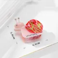 Cute pink snail hair claw clip with rhinestones and swirl shell for sweet daily styling. - Snail Style (QY0118) / Red