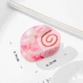 Pink acetate hair claw clip with spiral design, cute shark clip for women and girls daily hair styling. - Oval Spiral Style (QY0122) / Pink