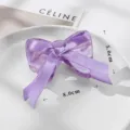 Purple bow acetate hair claw clip, elegant translucent hair accessory for daily styling. - Bowknot Style (QY0131) / Purple