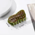 Green acetate hair claw clip for women, stylish geometric pattern shark clip for daily hair. - Swan Style (QY0155) / Green