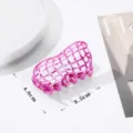 Pink checkered acetate hair claw clip for women, stylish shark clip for half-up hairstyles. - Swan Style (QY0155) / Purple