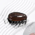 Brown black striped hair claw clip elegant acetate shark hair clip for women daily styling. - Striped Swan Style (QY0156) / Approx. 8.5x4.0cm / Black