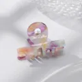Elegante pinza para el cabello de acetato con diseño degradado colorido para el día a día. - Estilo básico / Violeta Claro