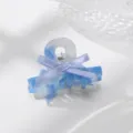 Molla per capelli in acetato blu con fiocco in raso, accessorio elegante per donne. - Modello a fiocco / Blu