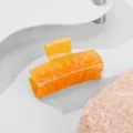 Elegante orangefarbene Acetat Haarklammer für Damen, stilvoller Haarclip für schicke Frisuren. - Hellgelber Farbverlauf
