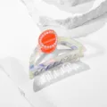 Acetat Haarklammer mit Perlen Dekor elegantes halbkreis Design fuer taegliche stylische Frisuren - Perle Rot