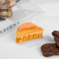 Oranger Acryl Haarklammer fuer Damen modische Alltagshaarspange Haarschmuck Zubehoer - Orangerot
