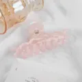 Pinza para el pelo de acetato rosa para mujer, accesorios adorables para el peinado diario. - Rosa Loto