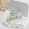 Bunte Acetat-Haarklammer, stilvolles geometrisches Design, elegantes Haaraccessoire für Damen. - Himmelblau