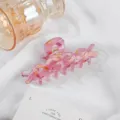 Molletta per capelli in acetato rosa, elegante motivo trasparente, presa sicura per tutti i giorni. - Rosa