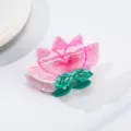 Pince à cheveux fleur de lotus en acétate pour femmes, accessoires roses et verts élégants. - Style Fleur de Lotus 2 (QY0060)