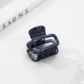 Blaues Acetat Haarklammer kleine quadratische Haarkralle modisches elegantes Haaraccessoire - Saphirblau