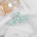 Pinza para el pelo de acrílico marmolado azul estilo coreano, accesorio dulce para mujeres. - Azul claro