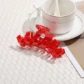 Grande molletta per capelli in acetato rosso elegante stile bambu fermaglio per donne styling quotidiano - Rosso Fiamma