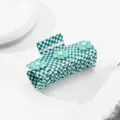 Gruene weisse karo haarspange mit suessen blumen dekorationen fuer elegante damen haare styling - Grün