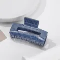 Blaue Denim-Textur Haarklammer für Damen, modisches Y2K-Design Haaraccessoire stilvoll. - Rechteckige Klammer / Dunkelblau