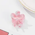 Rosa Blumen Haarklammer, süße Acryl Mini Haarklammer für tägliches Frisieren. - Rosa