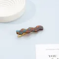 Schildpatt Wellen Schnabel Haarklammer, stilvolle minimalistische Seitenpony Haarklammer Dame. - Gemustertes Dunkelkaffee