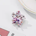 Süße koreanische Blumen Haarklammer, kleine Acryl Haarspange für Damen Frisurendesign. - Weiß Blumig