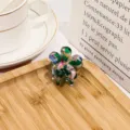 Kleine Blumen Haarklammer koreanischer Stil süsses Acryl Haaraccessoire für Damen und Mädchen - Smaragdgrün