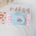 Lindo bolso de almacenamiento en forma de caramelo con volantes, monedero perfecto para mujeres. - Azul con Corazón Blanco