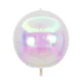 Spherical holographic 4D round foil balloon with an iridescent laser color finish decor - 10 Inch Iridescent 4D Sphere Balloon