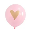 Pink thickened latex balloon with gold heart print for birthday and wedding party decor - Pink with Gold Heart Print Style