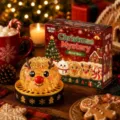Weihnachten Mystery Blind Box Reindeer Squishy Spielzeug mit leuchtender LED-Basis - Weihnachts-Rentier-Stil / Mit Käfig (Ohne individuellen Farbkasten)
