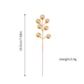Rama de bayas artificiales doradas para decoración navideña, longitud de 19,5 cm - Bayas de Oro de 7 Cabezas (Con Tallo) / Dorado