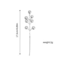 Rama de tallo de bayas artificiales plateadas para decoración de Navidad 17,5 cm - Bayas de Plata de 7 Cabezas (Con Tallo) / Plateado