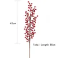 Künstlicher roter Stechpalmenbeeren-Zweig 85cm für Weihnachtsdekoration - 9-Gabel Glücksbeeren / Rot