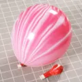 Thickened pink and white marble agate latex balloon for festive birthday party decorations - Red Agate Marble Pattern