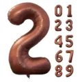 Brauner Schokolade Nummer 2 Folienballon mit 0-9 Optionen - 40 Zoll Kaffee Nummer 2