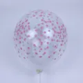 Transparent thickened latex balloon with pink polka dots pattern on a white stick - Transparent Small Polka Dot Pink Style / Transparent Pink