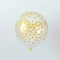 Transparent latex balloon with gold polka dots for birthday and wedding decorations. - Gold Small Polka Dot Style / Clear Gold