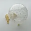 Clear transparent latex balloon printed with shiny silver stars for party decoration - Transparent Star Print Style / Clear