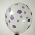 Transparent thick latex balloon with purple polka dots for birthday party decoration - Transparent Purple Polka Dot Style / Clear