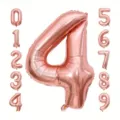 Roségoldener 40-Zoll-Folienballon Nummer 4 für Geburtstagsfeiern und Dekorationen - Roségold Nummer 4