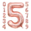 40 Zoll Roségold Zahl 5 Folienballon Set mit 0-9 Varianten für Geburtstagsparty Dekoration - Roségold Nummer 5