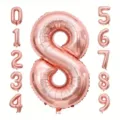 Roségoldener 40-Zoll-Aluminiumfolienballon Nummer 8 für Geburtstagsparty-Deko - Roségold Nummer 8